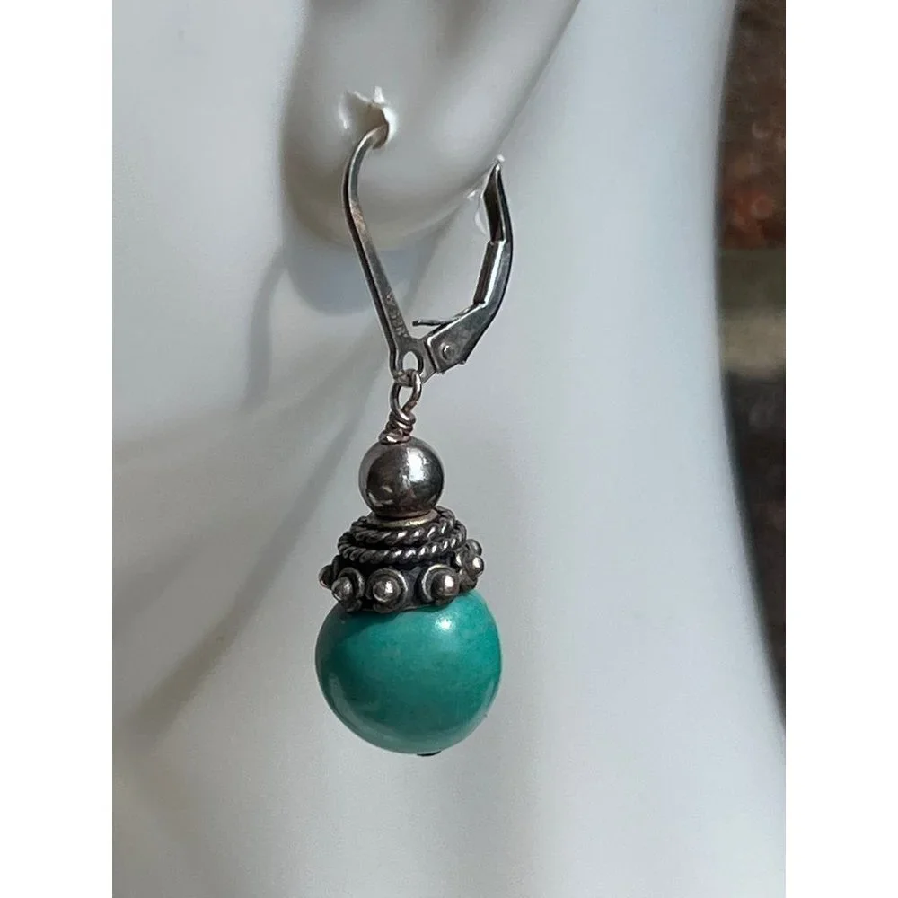Turquoise And Sterling Silver Earrings